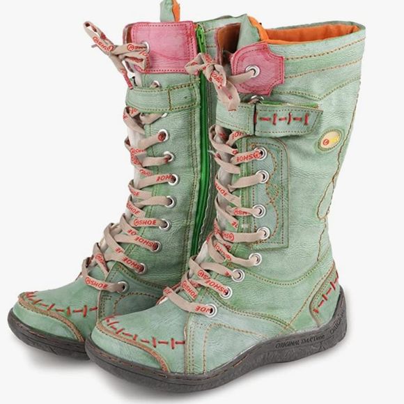 Shoes - Cute funky faux fur lined boots Frankenstein punk 10.5 (fit more like a 10)
